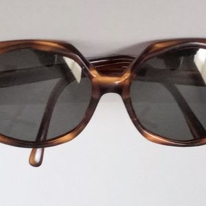 Vintage American Optical Faux Tortoise Hex Sunglasses NOS